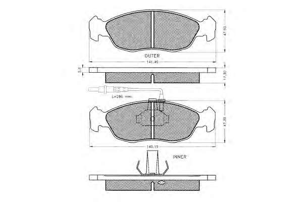 Комплект тормозных колодок, дисковый тормоз