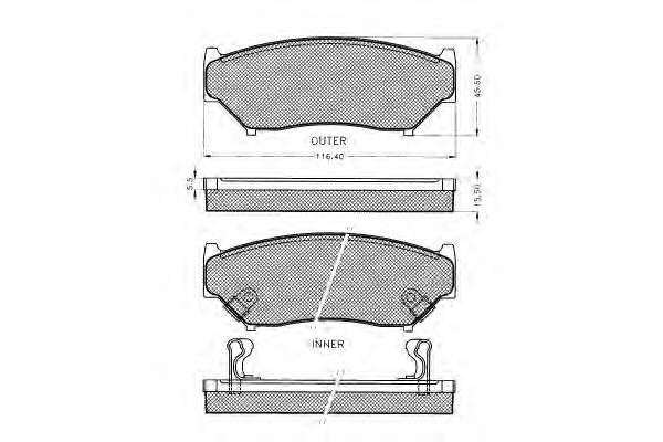 Комплект тормозных колодок, дисковый тормоз