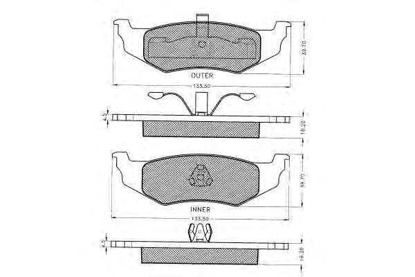 Комплект тормозных колодок, дисковый тормоз