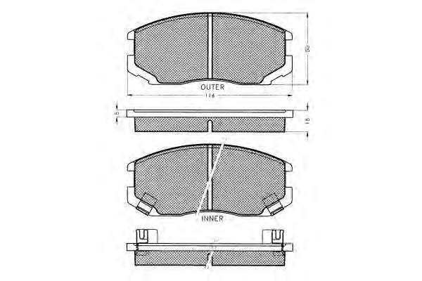Комплект тормозных колодок, дисковый тормоз