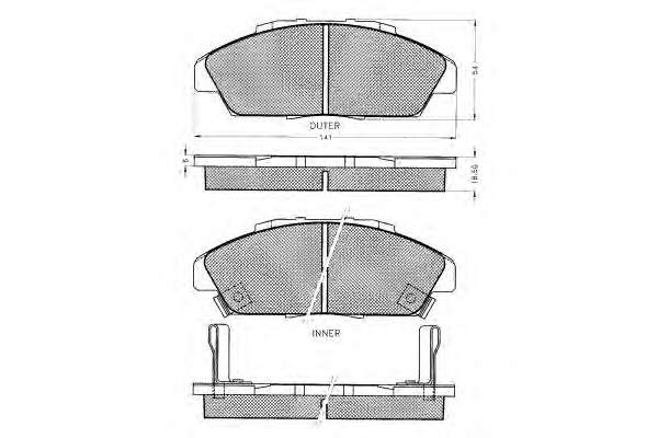 Комплект тормозных колодок, дисковый тормоз