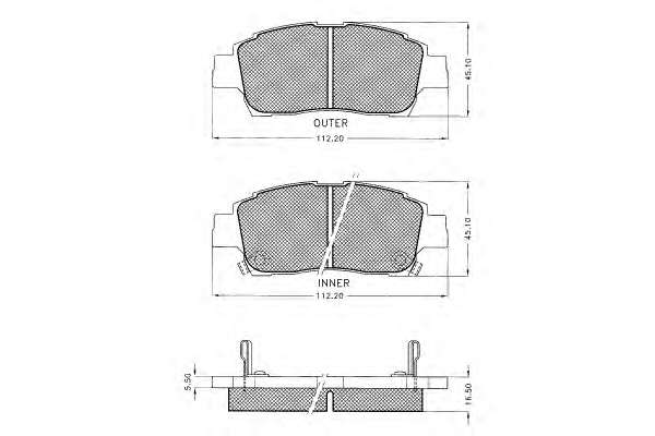 Комплект тормозных колодок, дисковый тормоз