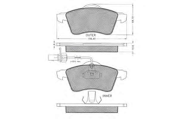 Комплект тормозных колодок, дисковый тормоз