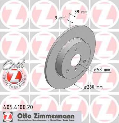 zimmermann-405410020 Тормозной диск ZIMMERMANN 405.4100.20