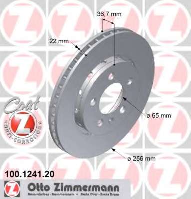 Тормозной диск ZIMMERMANN 100.1241.20