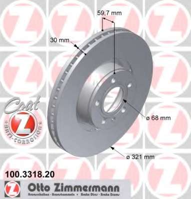 Тормозной диск ZIMMERMANN 100.3318.20