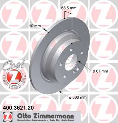 zimmermann-400362120 Тормозной диск ZIMMERMANN 400.3621.20