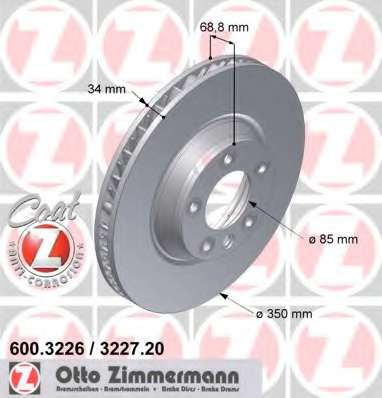 zimmermann-600322620 Тормозной диск ZIMMERMANN 600.3226.20