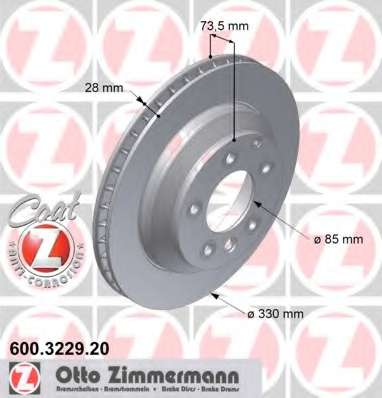 zimmermann-600322920 Тормозной диск ZIMMERMANN 600.3229.20