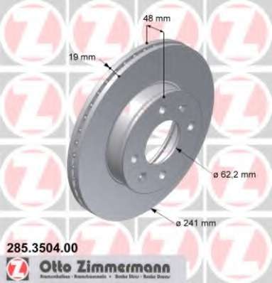 zimmermann-285350400 Тормозной диск ZIMMERMANN 285.3504.00