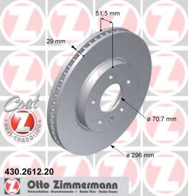zimmermann-430261220 Тормозной диск ZIMMERMANN 430.2612.20