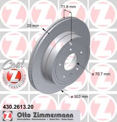 Тормозной диск ZIMMERMANN 430.2613.20