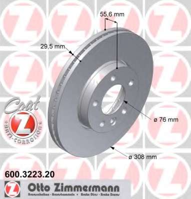 zimmermann-600322320 Тормозной диск ZIMMERMANN 600.3223.20