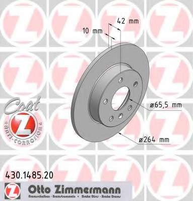 zimmermann-430148520 Тормозной диск ZIMMERMANN 430.1485.20