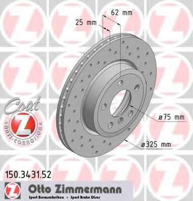 Тормозной диск ZIMMERMANN 150.3431.52