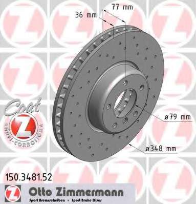 Тормозной диск ZIMMERMANN 150.3481.52
