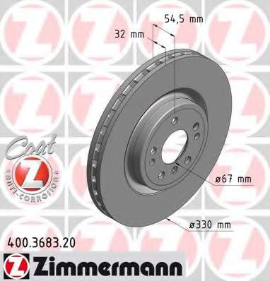 zimmermann-400368320 Тормозной диск ZIMMERMANN 400.3683.20