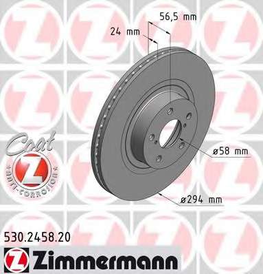 zimmermann-530245820 Тормозной диск ZIMMERMANN 530.2458.20