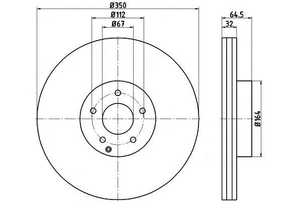 Тормозной диск HELLA 8DD 355 115-401