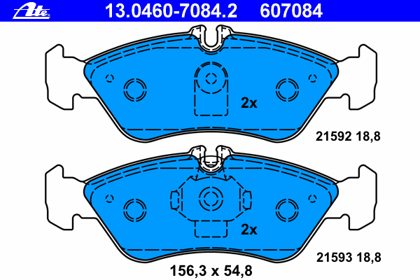 Комплект тормозных колодок, дисковый тормоз ATE 13.0460-7084.2