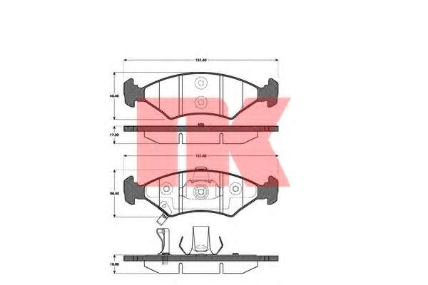 Комплект тормозных колодок, дисковый тормоз