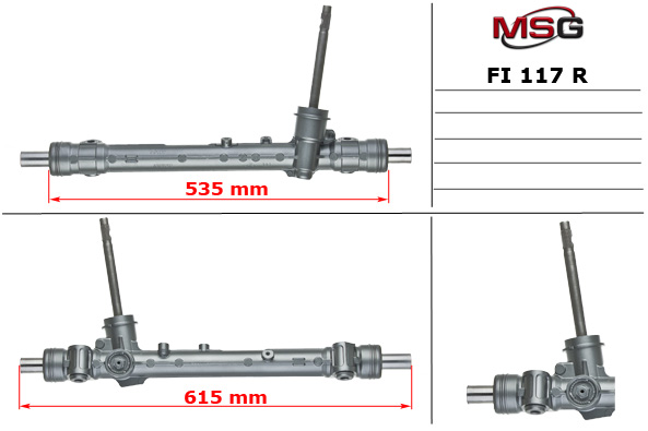 msg-fi117r Рулевая рейка восстановленная MSG FI 117R