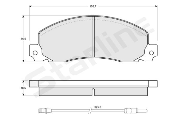 Комплект тормозных колодок, дисковый тормоз STARLINE BD S146
