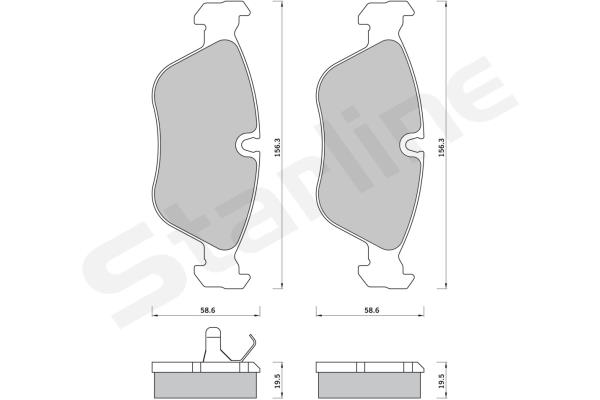 Комплект тормозных колодок, дисковый тормоз STARLINE BD S391