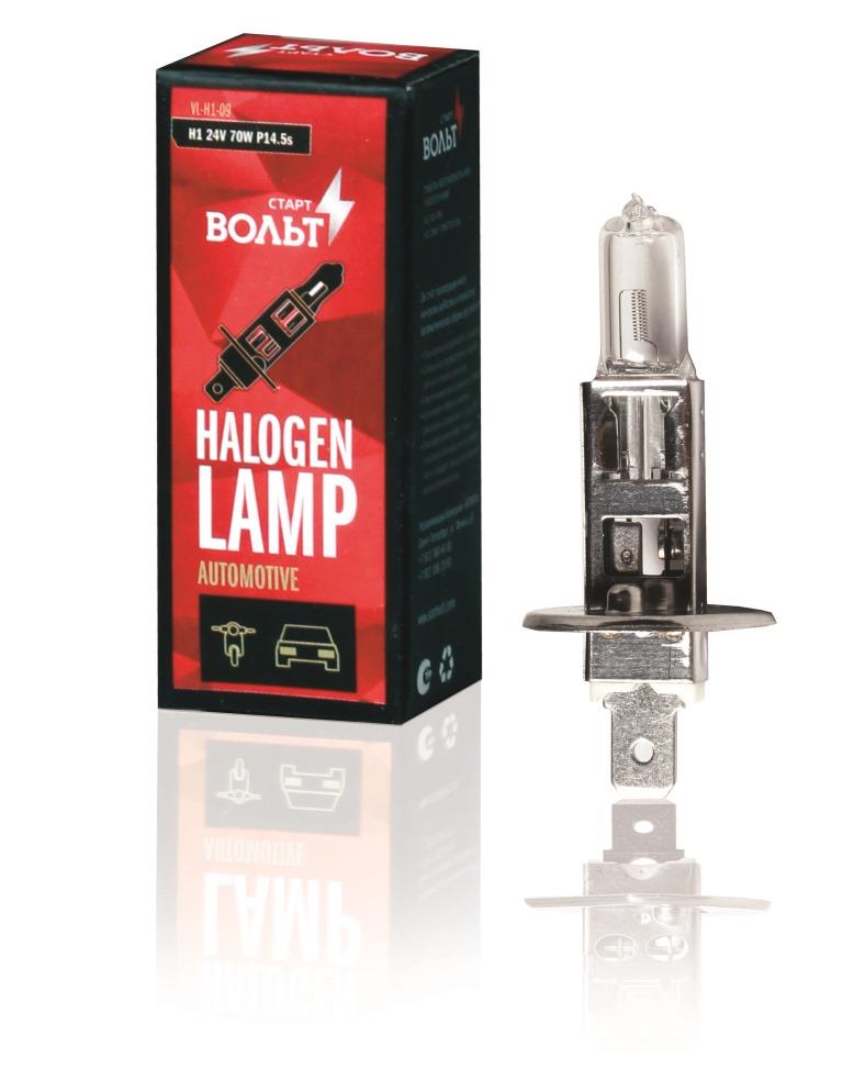 Лампа галогенная H1 24V 70W P14,5S (VL-H1-09)
