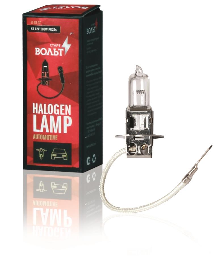 Лампа галогенная H3 12V 100W PK22S (VL-H3-07)
